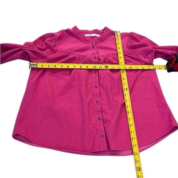 Xirena Corduroy Emilia Shirt XS Cotton Pink Velvet Button Front Pink Relaxed Fit - Picture 12 of 12